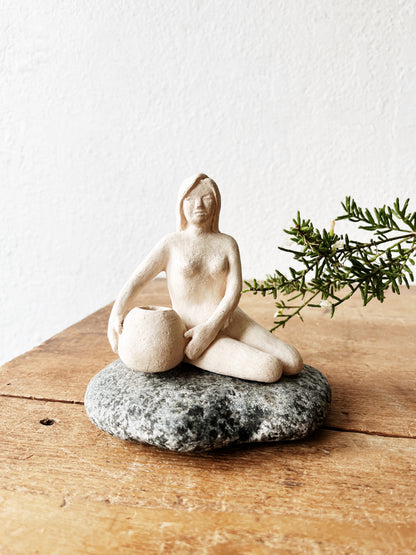 Figural Clay Sculpture