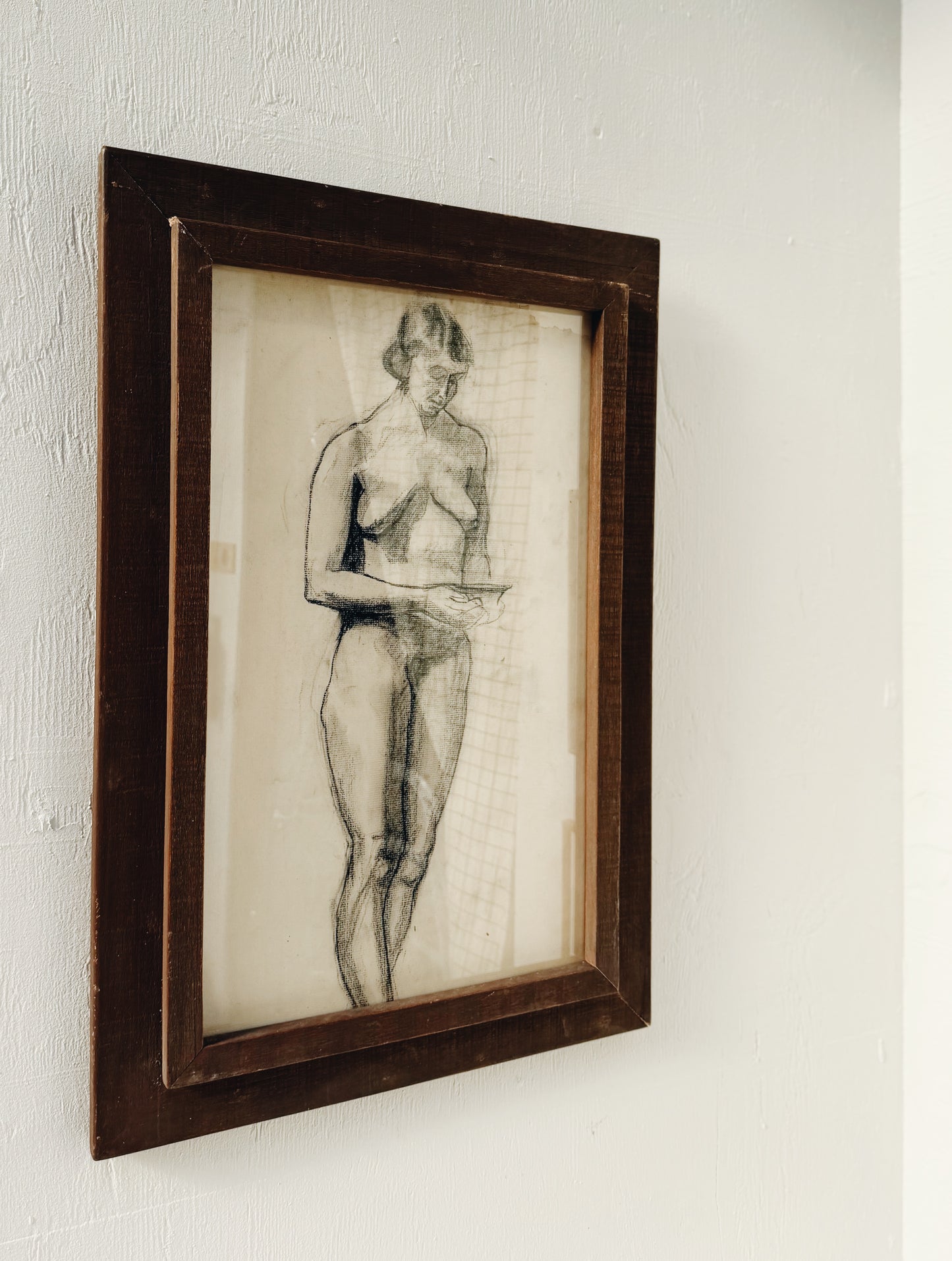 Mid Century Figural Charcoal Drawing
