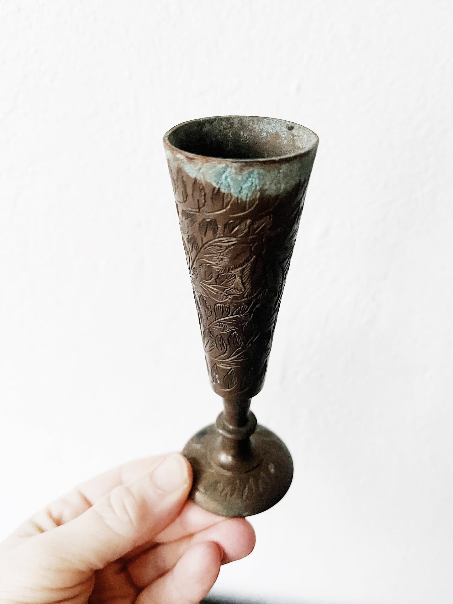 Antique Brass Bud Vase