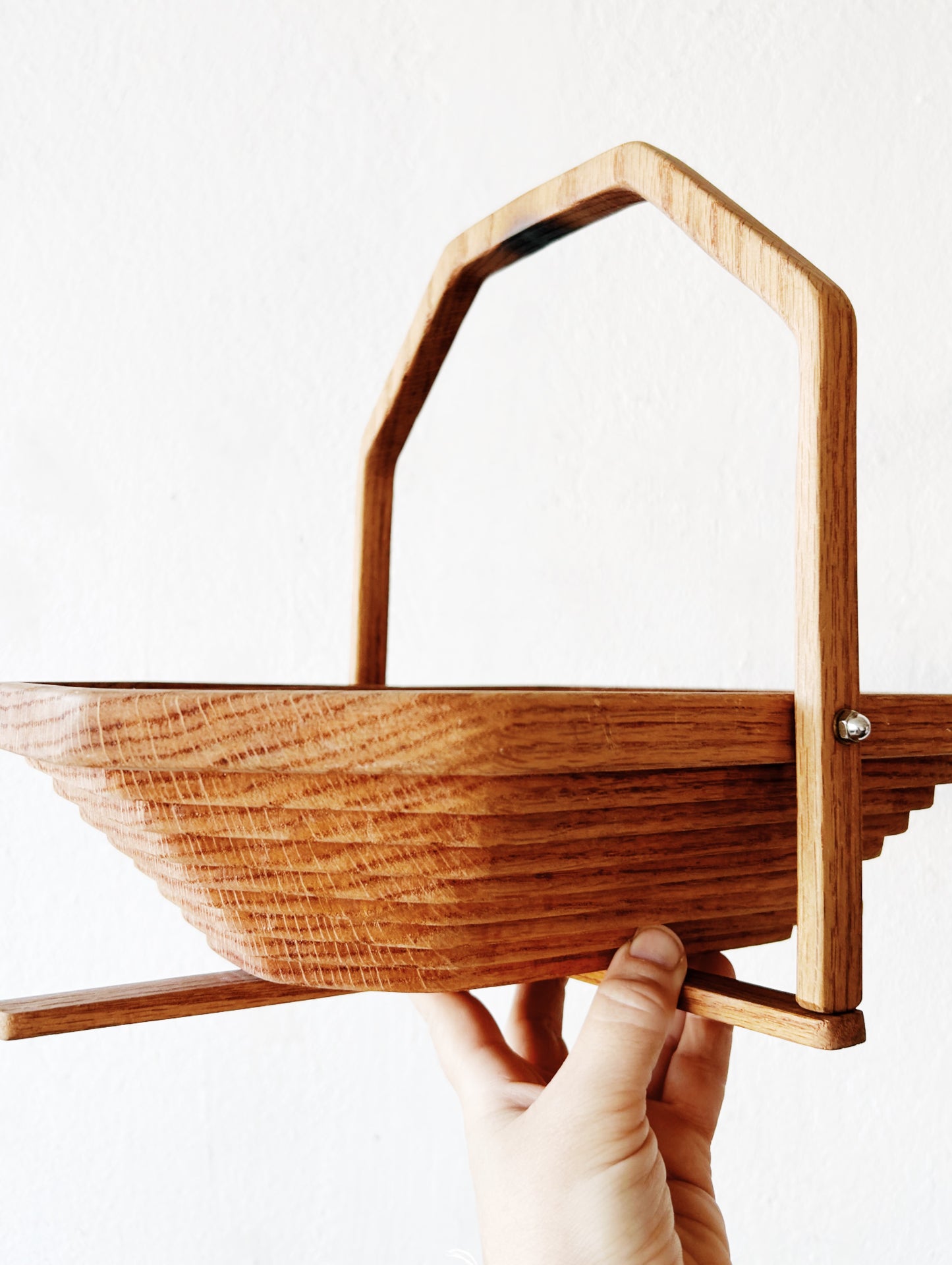 Vintage Collapsible Wood Basket