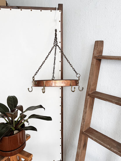 Vintage Copper Pot Rack