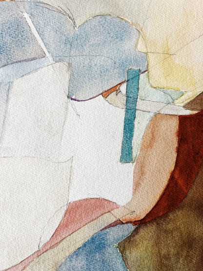 Mid Century Mixed Media Painting