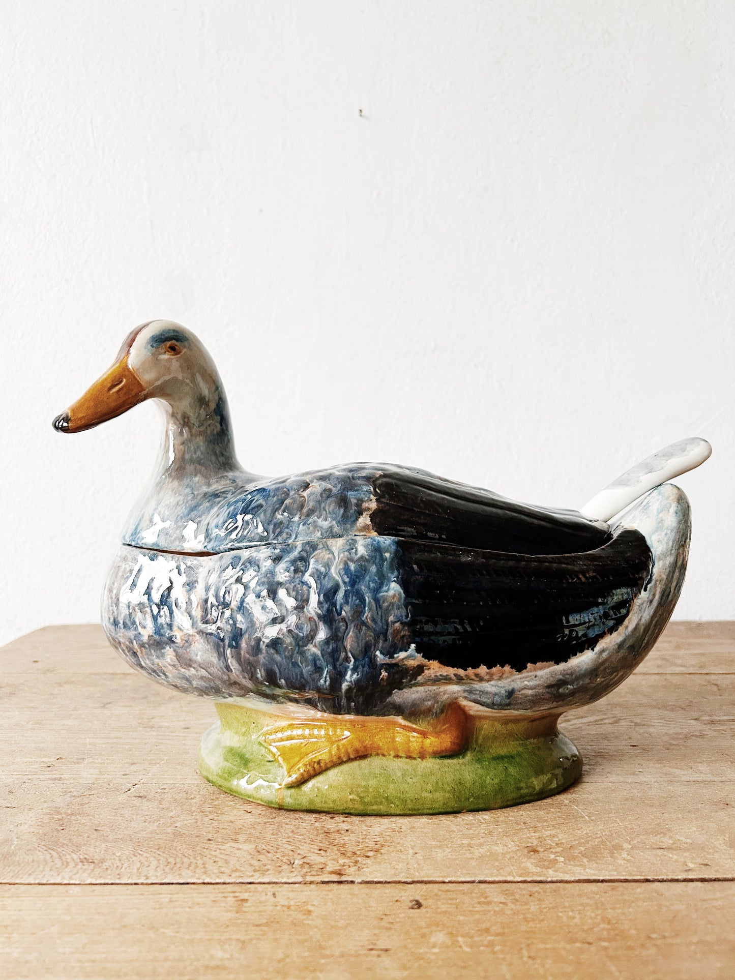 Mid Century Ceramic Duck Tureen Portugal