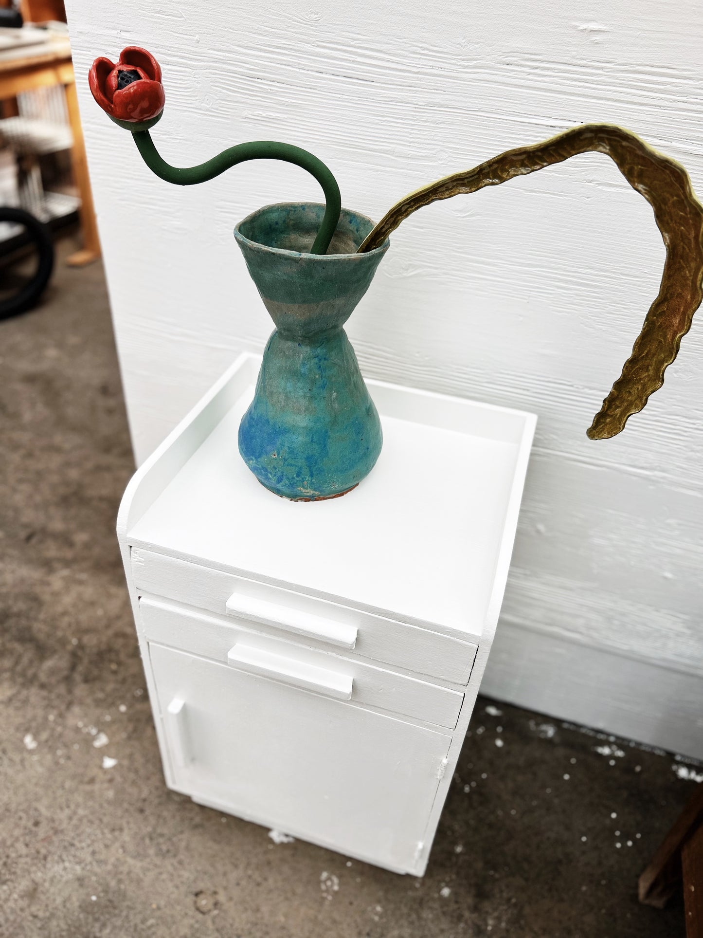 Vintage Painted Wood Cabinet