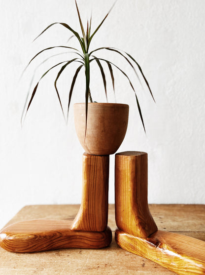 Pair Vintage Folk Art Feet