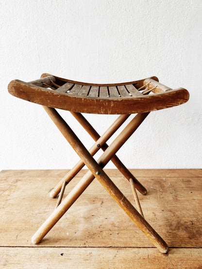 Antique Folding Camp Stool
