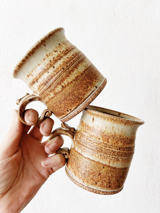 Vintage Stoneware Mug Pair