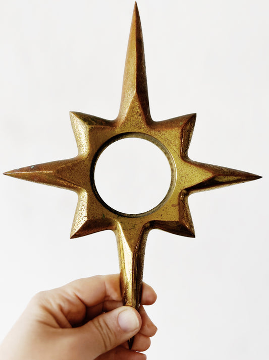 Vintage Solid Brass Escutcheon Frame