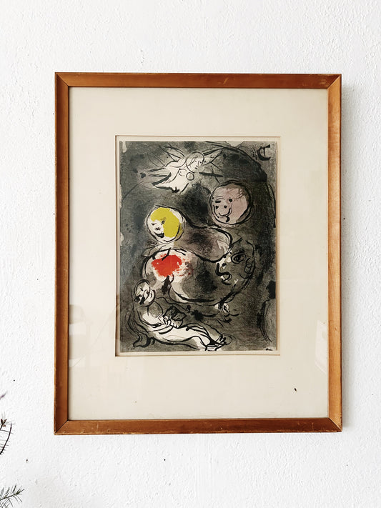 Vintage Framed Marc Chagall Color Lithograph