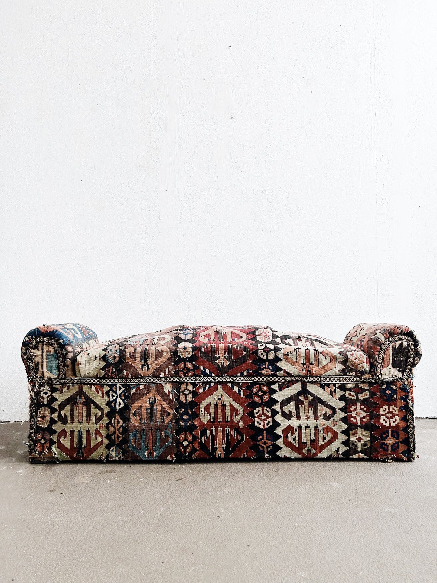 Antique Kilim Storage Bench