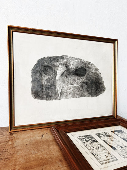 Mid Century James Hibbard Eagle Etching