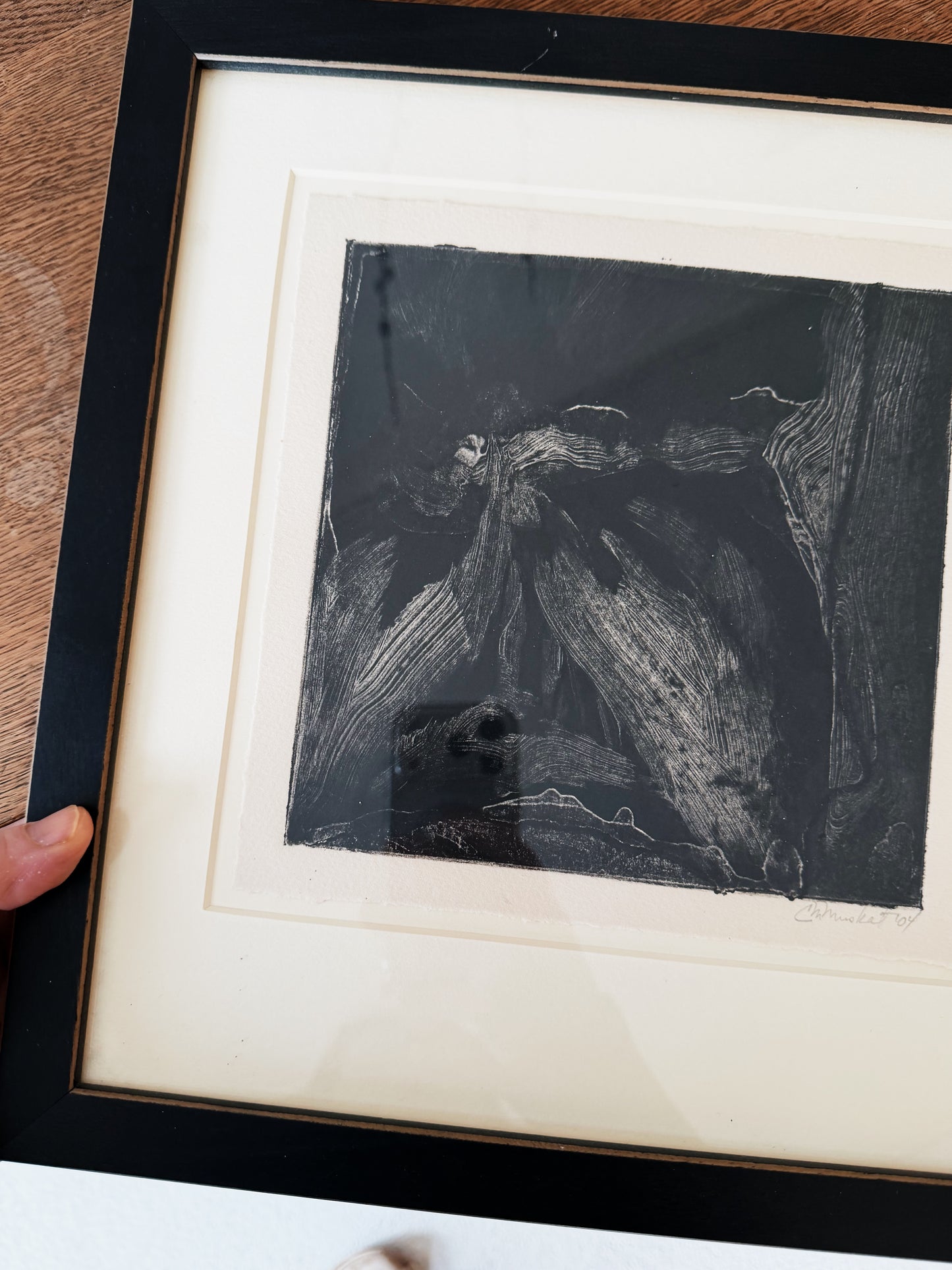 Original Vintage Collograph by Carolyn Muskat