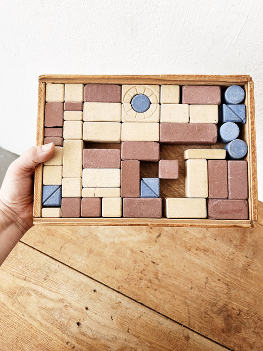 Antique Richter’s Travertine Block Building Set