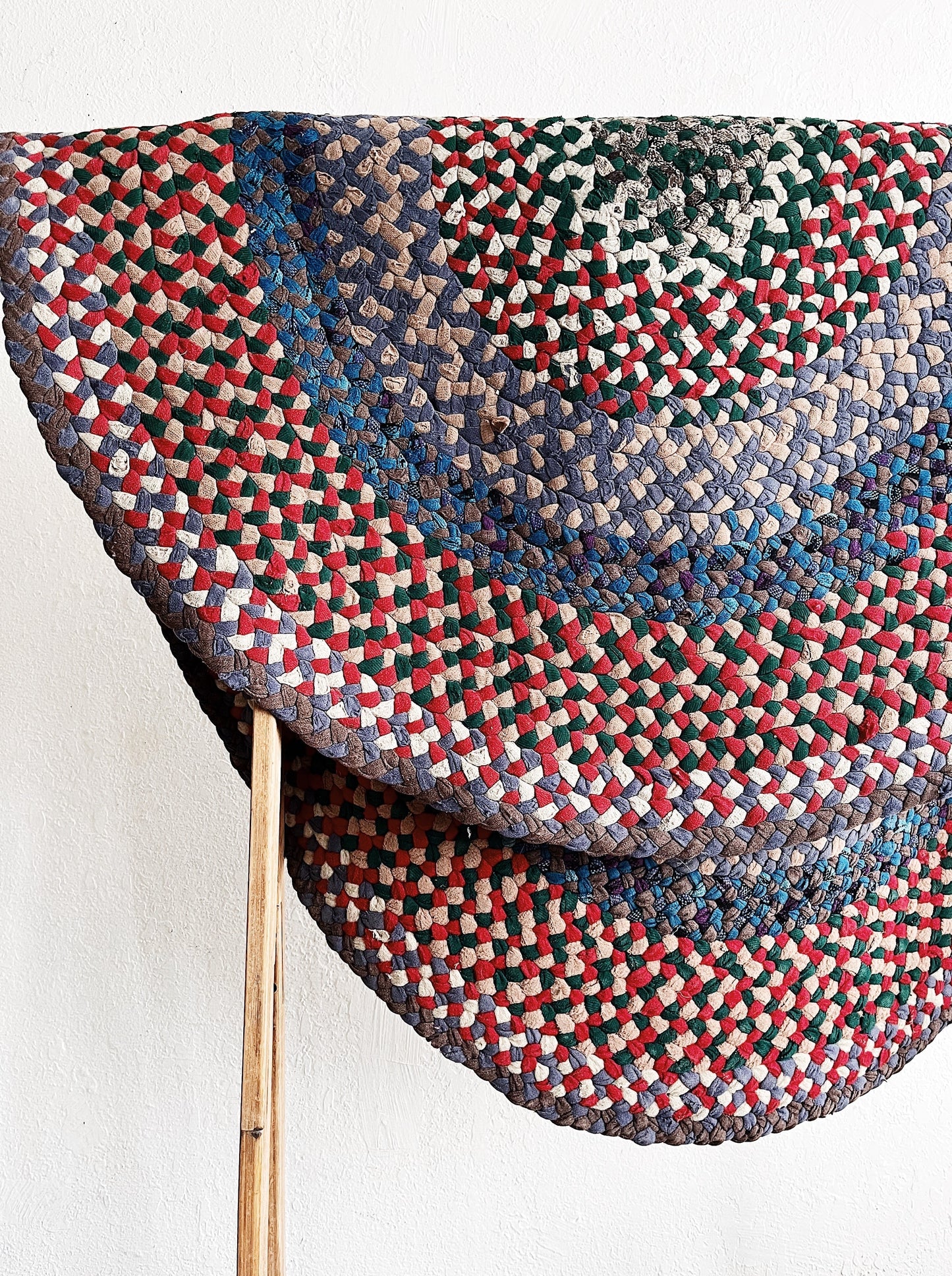 Vintage Braided Cotton Rag Rug