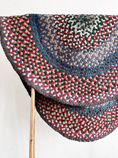 Vintage Braided Cotton Rag Rug