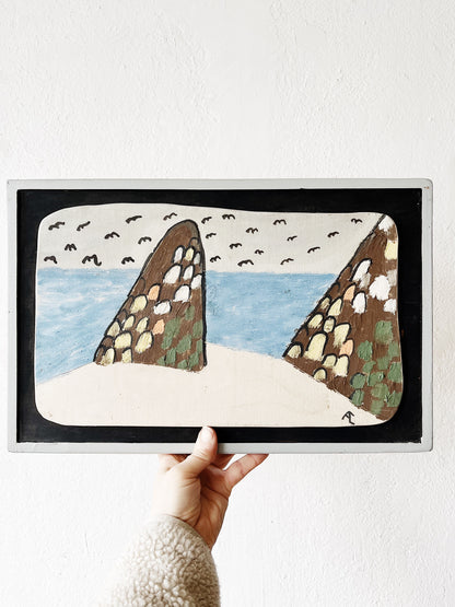 Vintage Allen Cook Ceramic Slab Painting