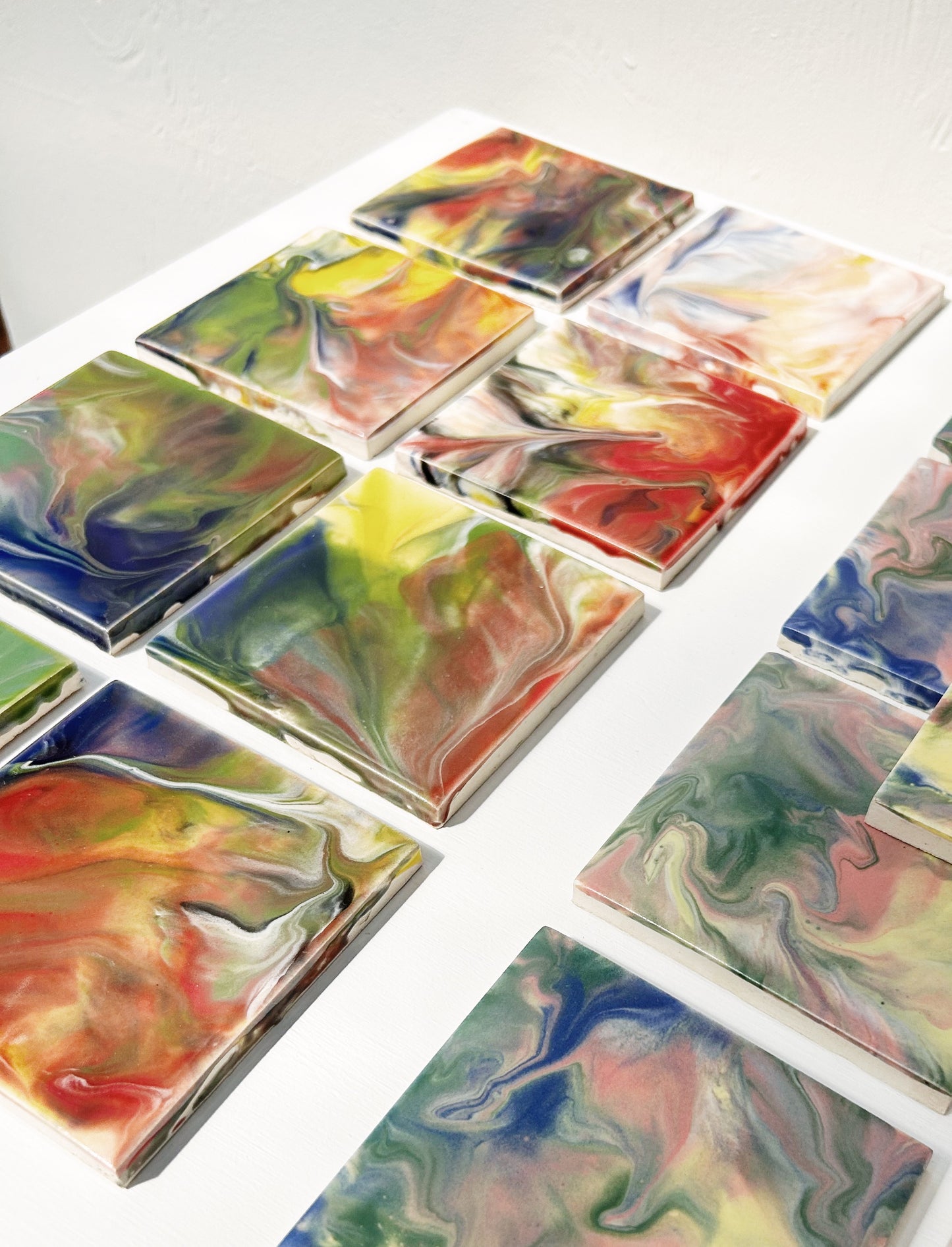 Set of 8 Vintage Handmade Pratt and Larson Tiles