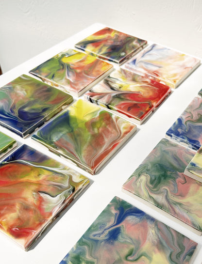 Set of 8 Vintage Handmade Pratt and Larson Tiles