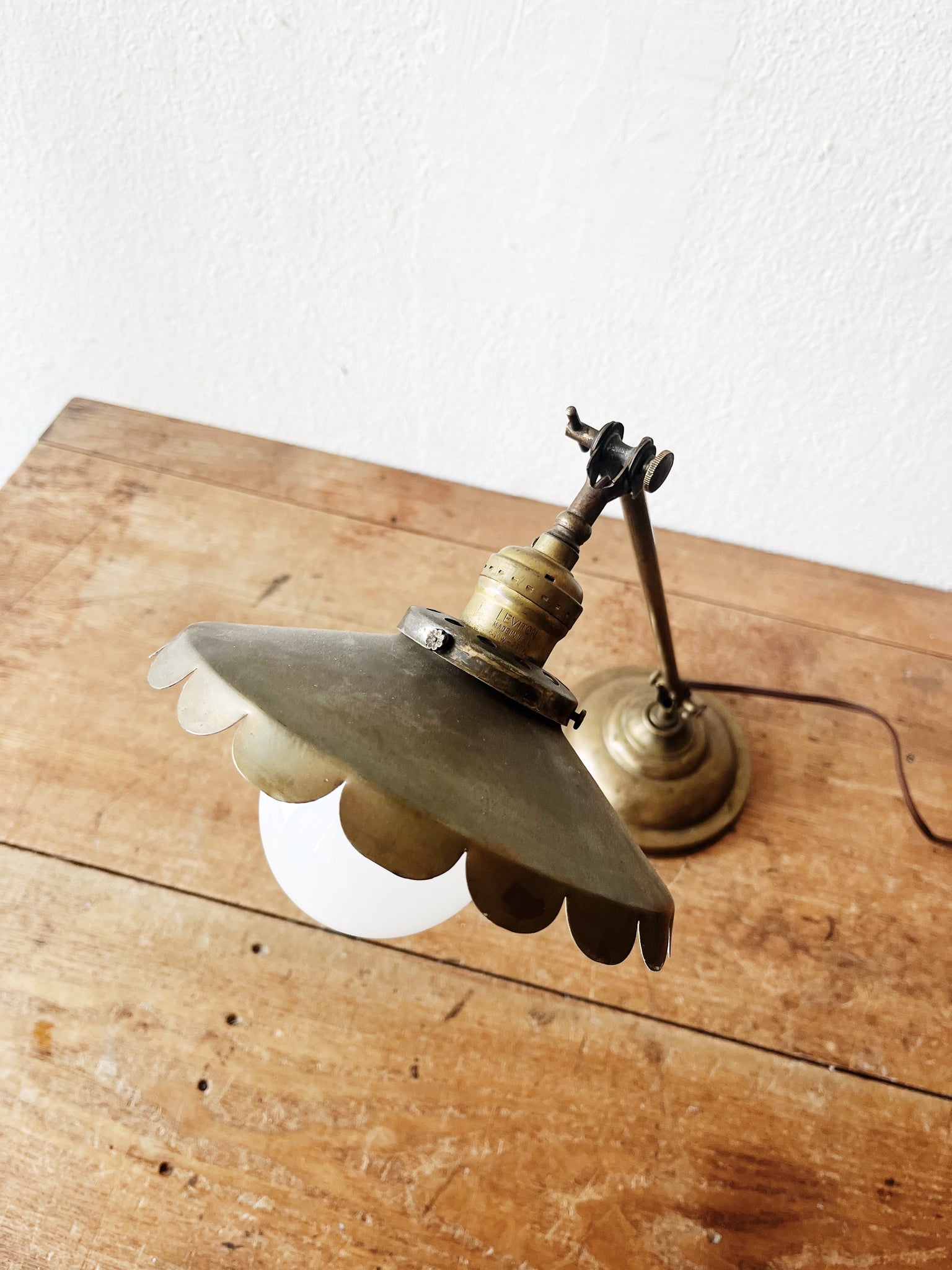 Antique Machine Age Brass Lamp