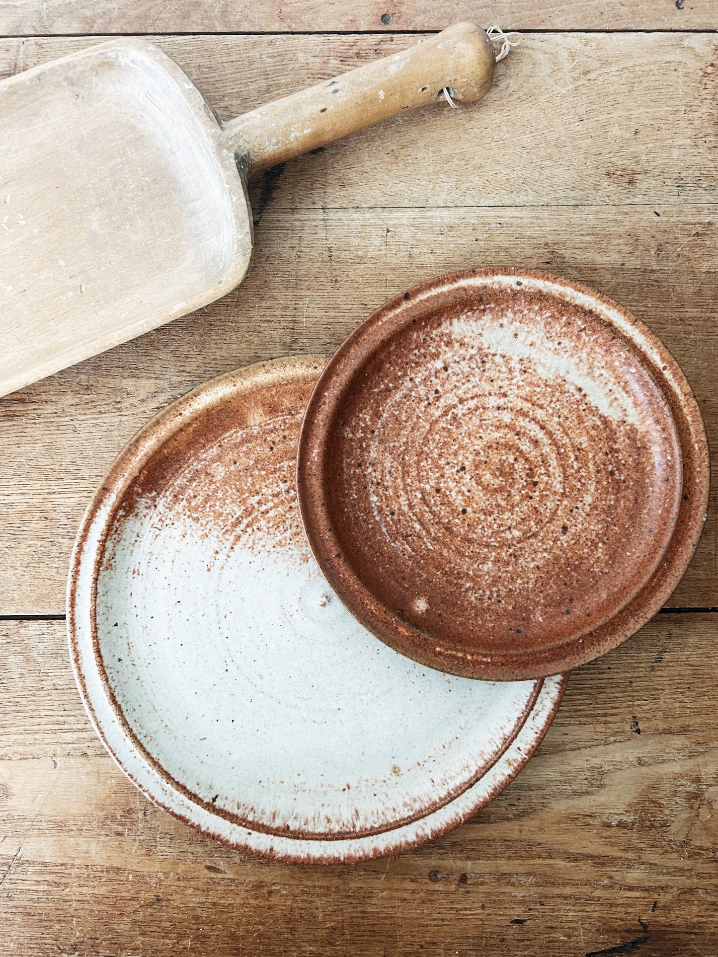 Handmade Stoneware Plate Pair