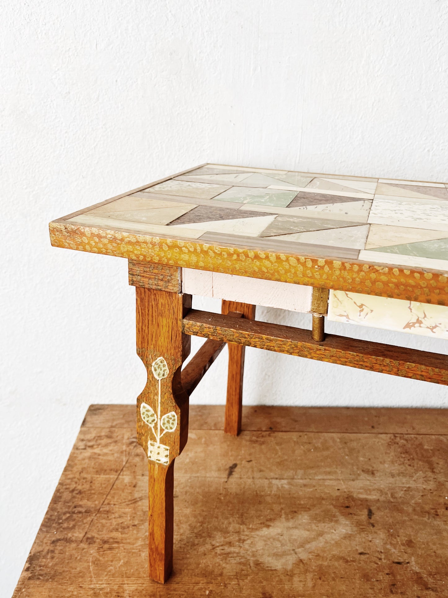 Vintage Tiled Side Table
