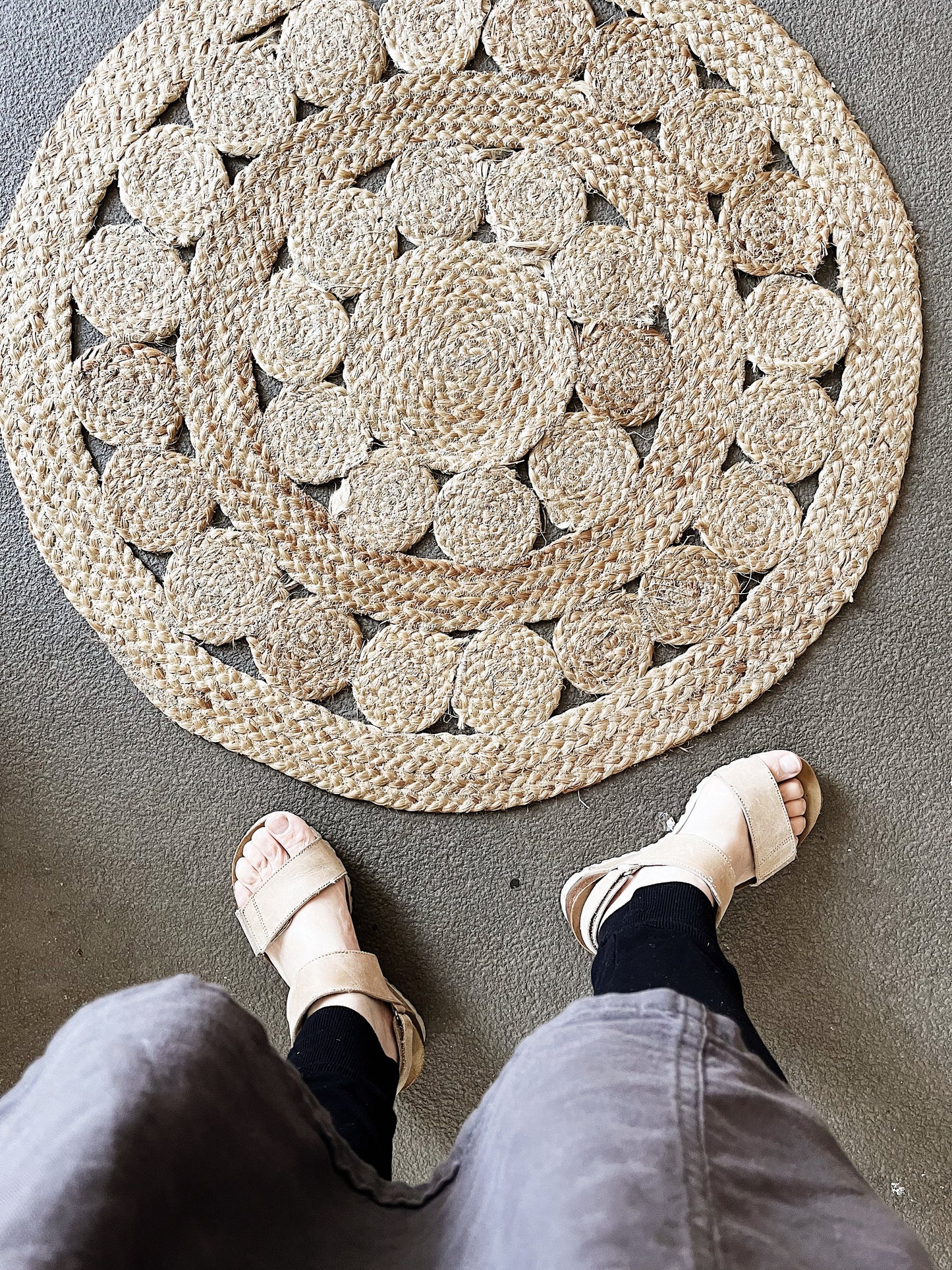Straw Mandala Rug