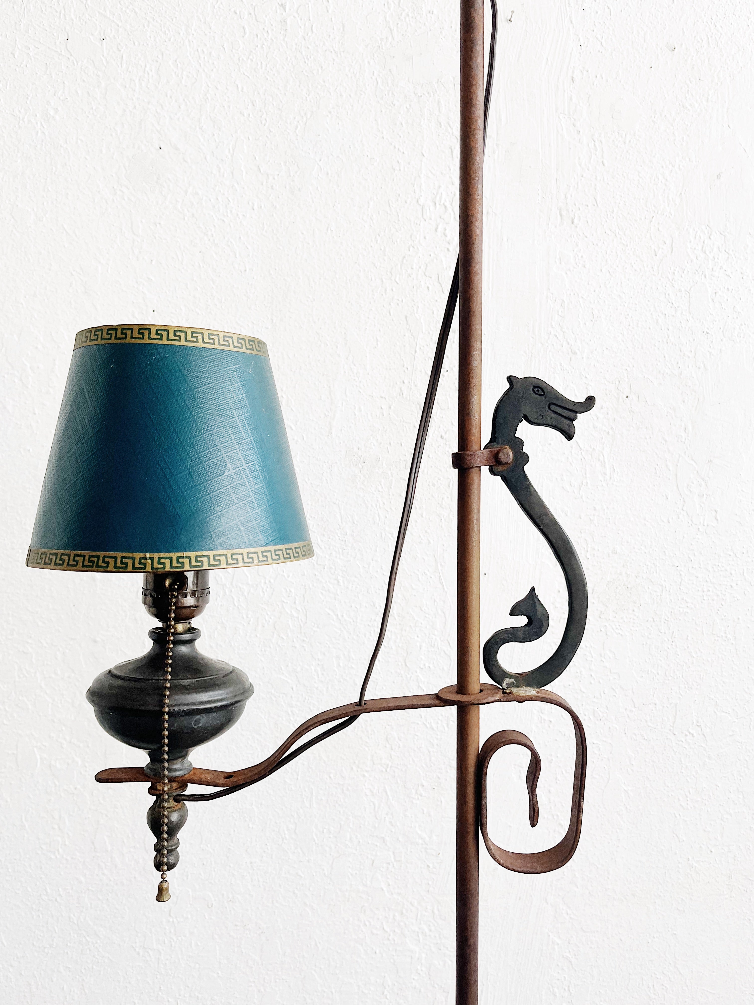 Antique Wrought Iron Floor Lamp - Thumbnail 5
