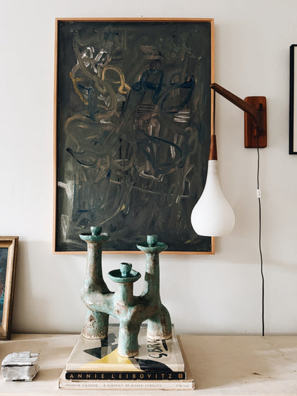 Danish Teak Teardrop Wall Lamp