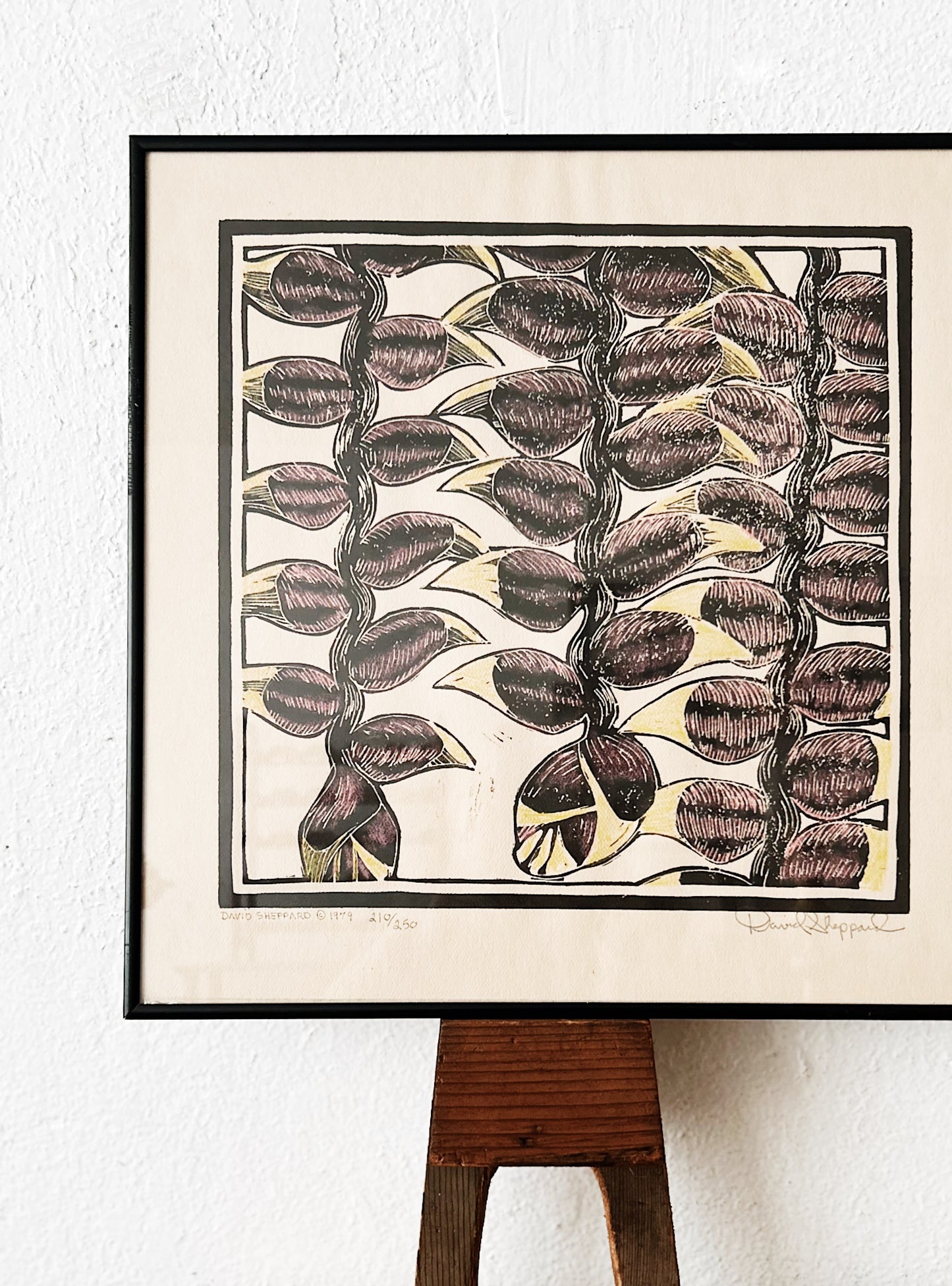 Vintage Original David Sheppard Wood Block Print