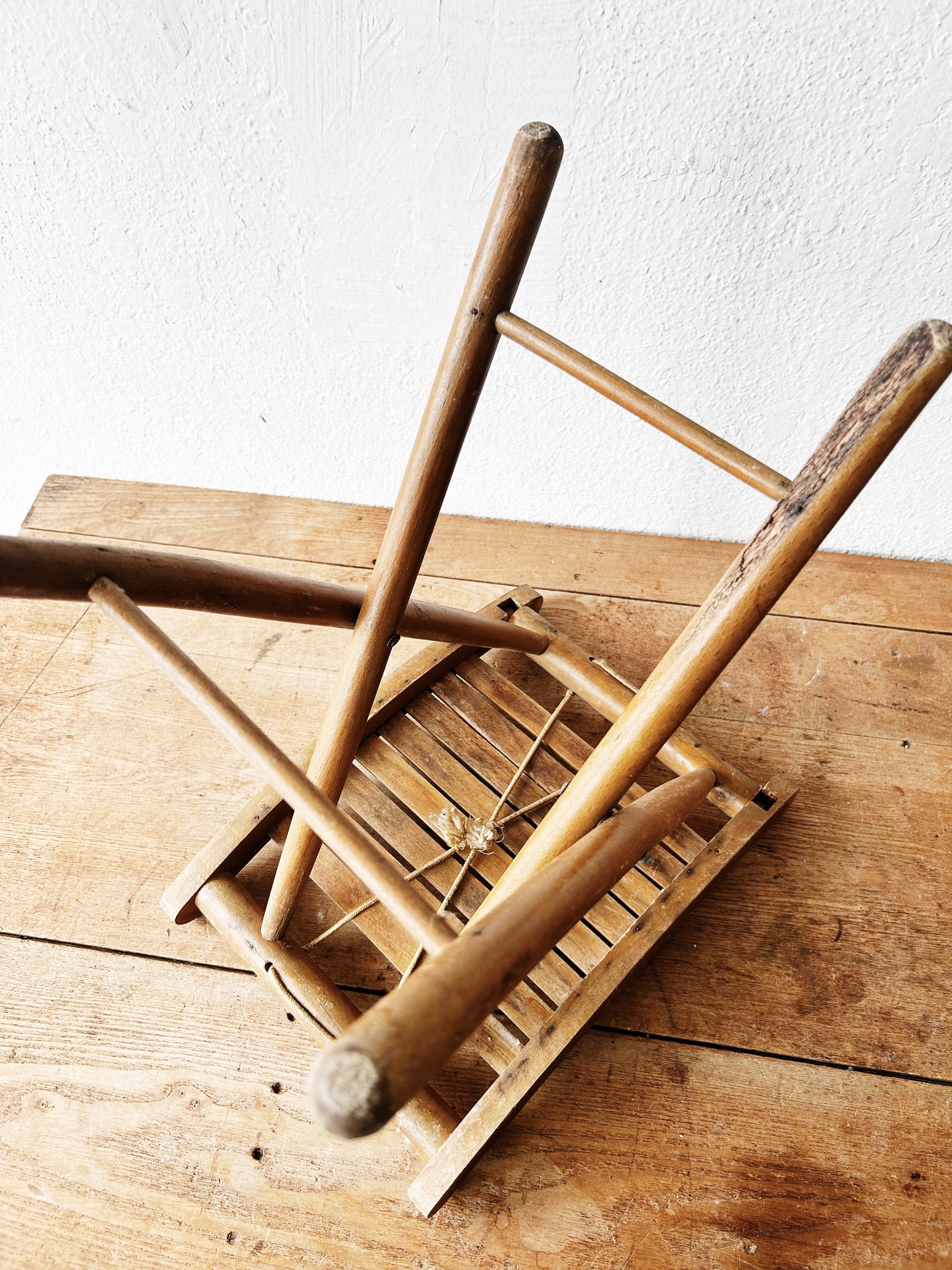 Antique Folding Camp Stool