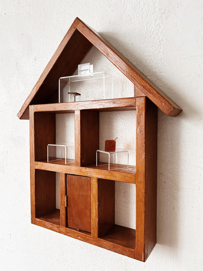 Vintage Handmade Wall House with Vintage Lucite Doll House Furniture