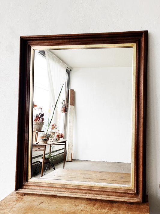 Large Antique Wood and Gilt Mirror