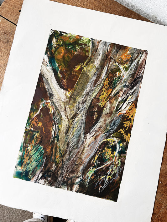 Vintage Dale Schmidt Mixed Media Artwork