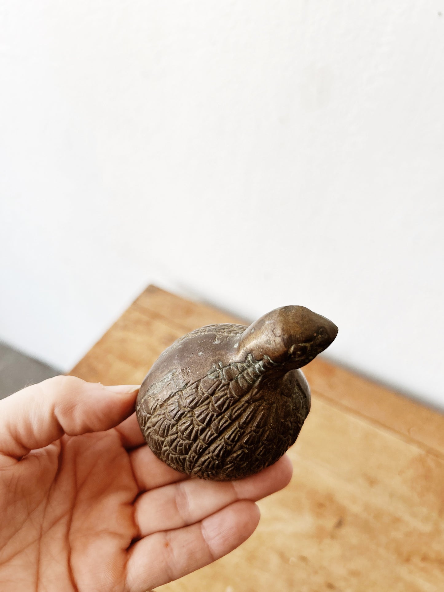 Vintage Brass Quail