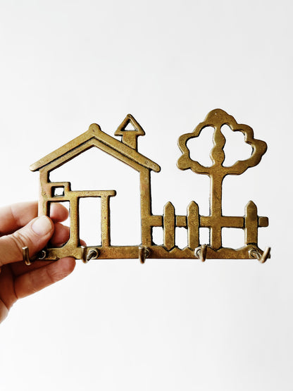Vintage Solid Brass Key Holder