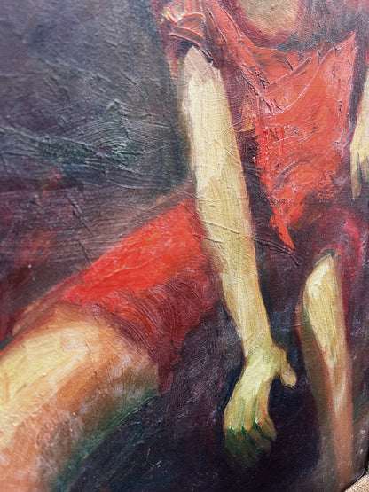 Original Vintage Portrait Painting