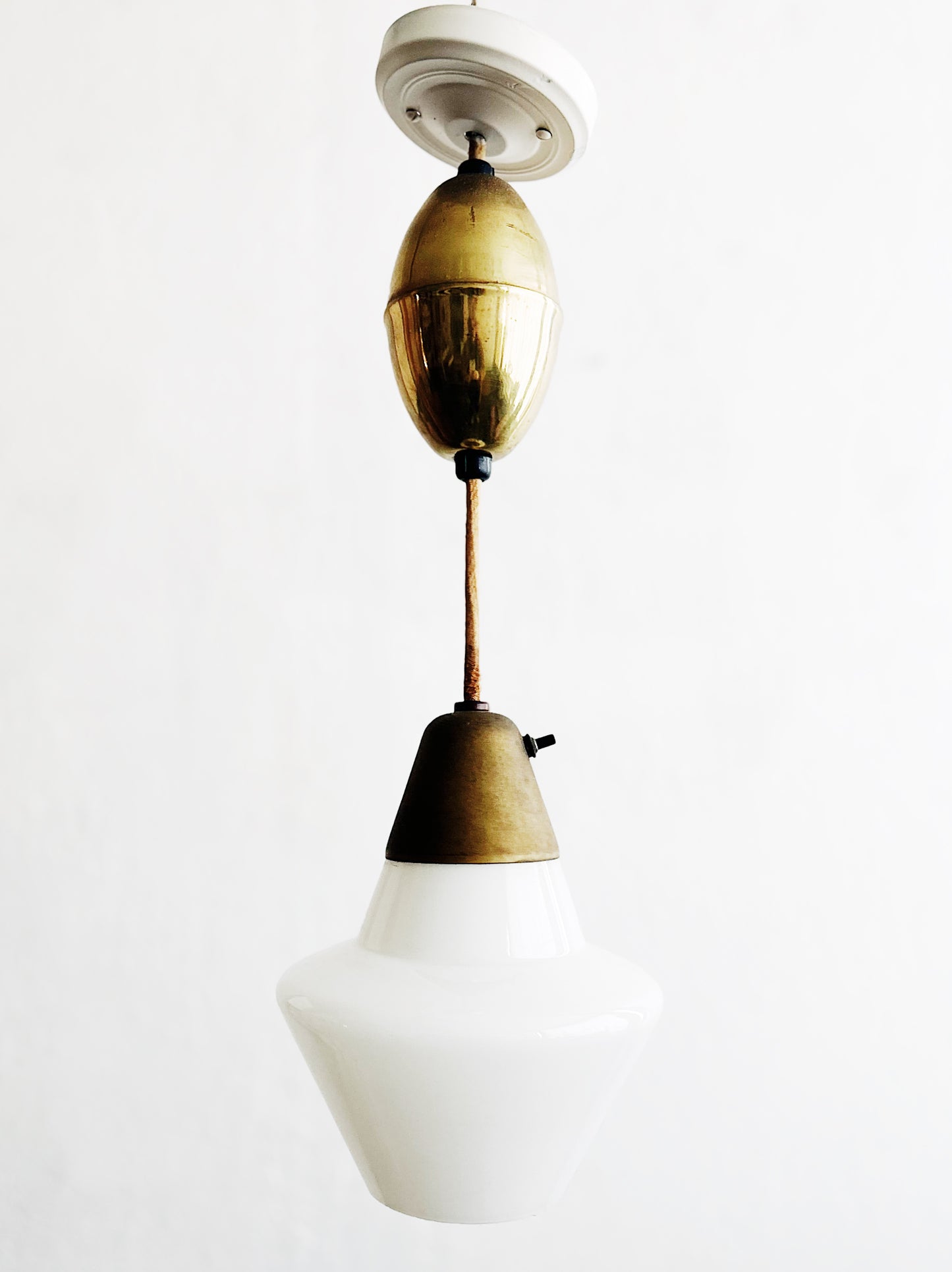 Mid Century Pendant Lamp with Pulley
