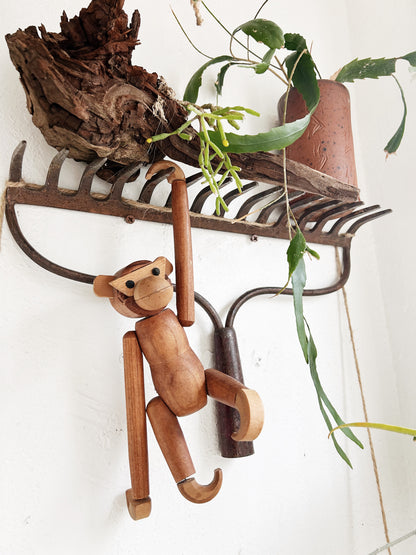Mid Century Wood Monkey