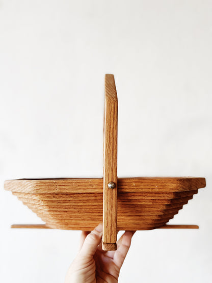 Vintage Collapsible Wood Basket