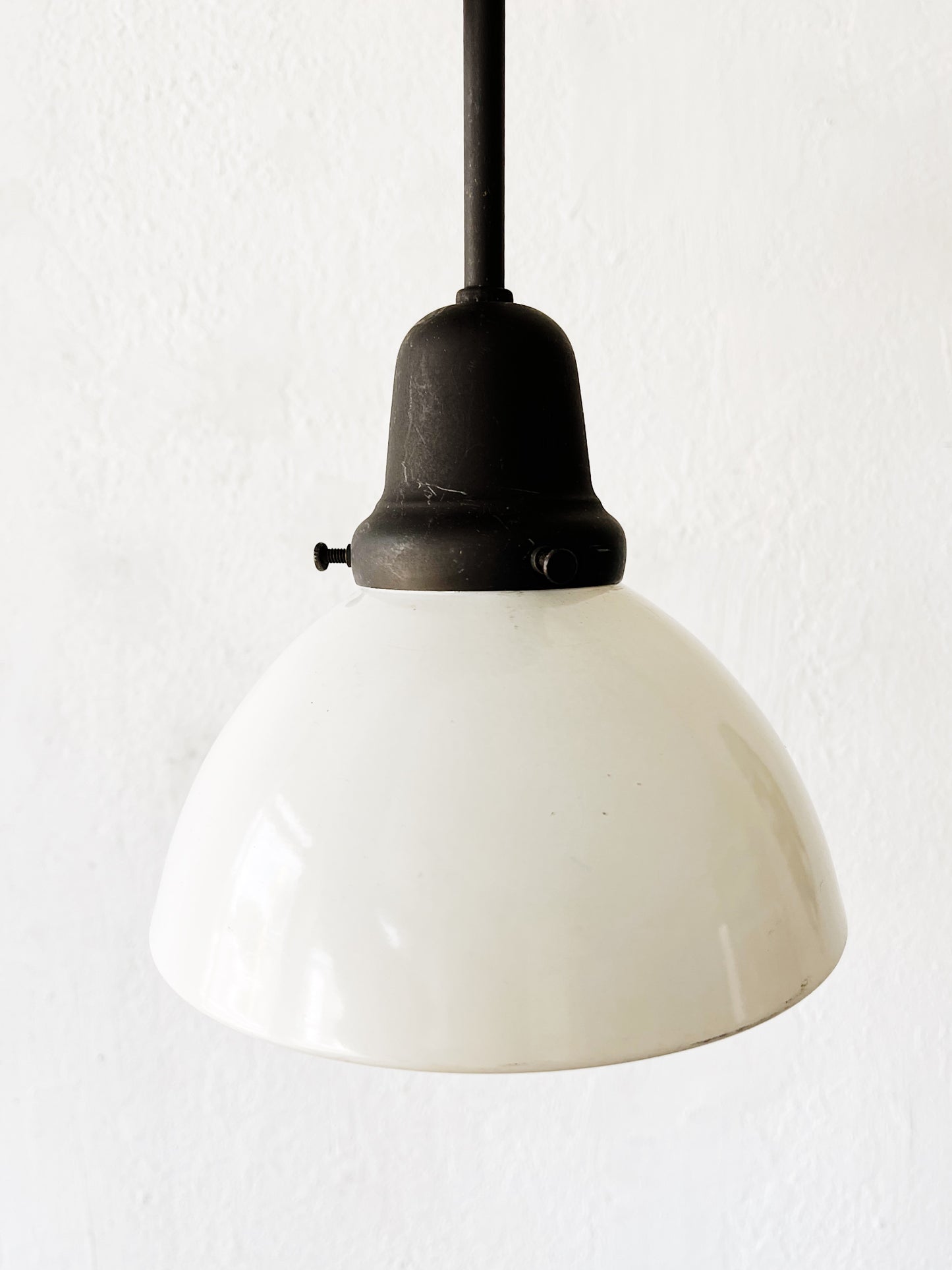 Vintage Enameled Pendant Light