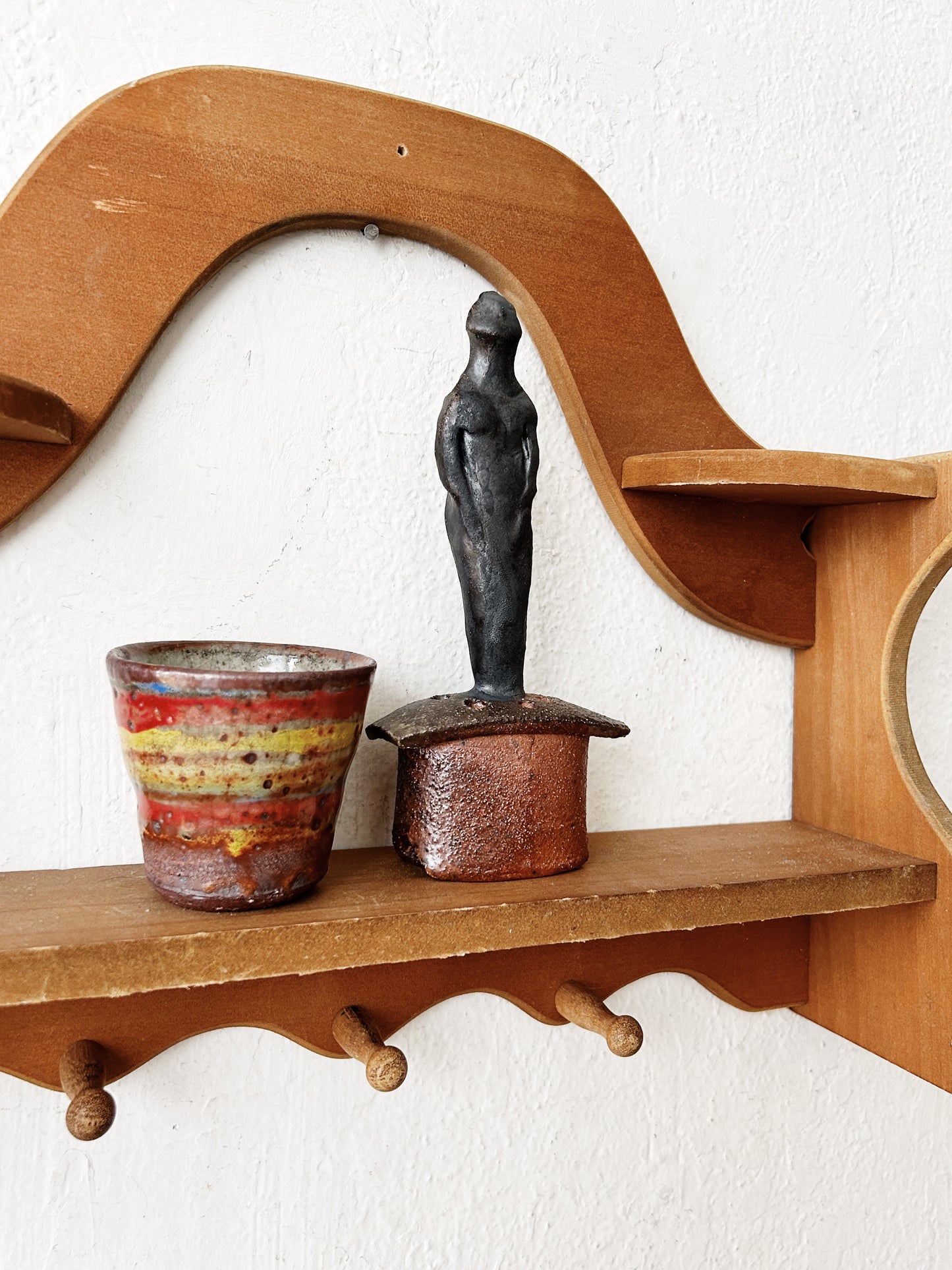 Vintage Wood Hanging Shelf