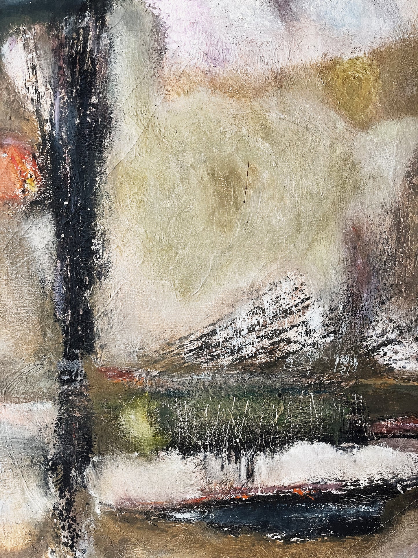 Mid Century Abstract Expressionist Oil Painting