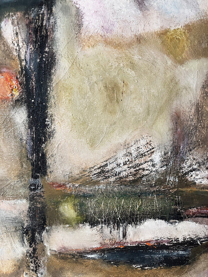 Mid Century Abstract Expressionist Oil Painting