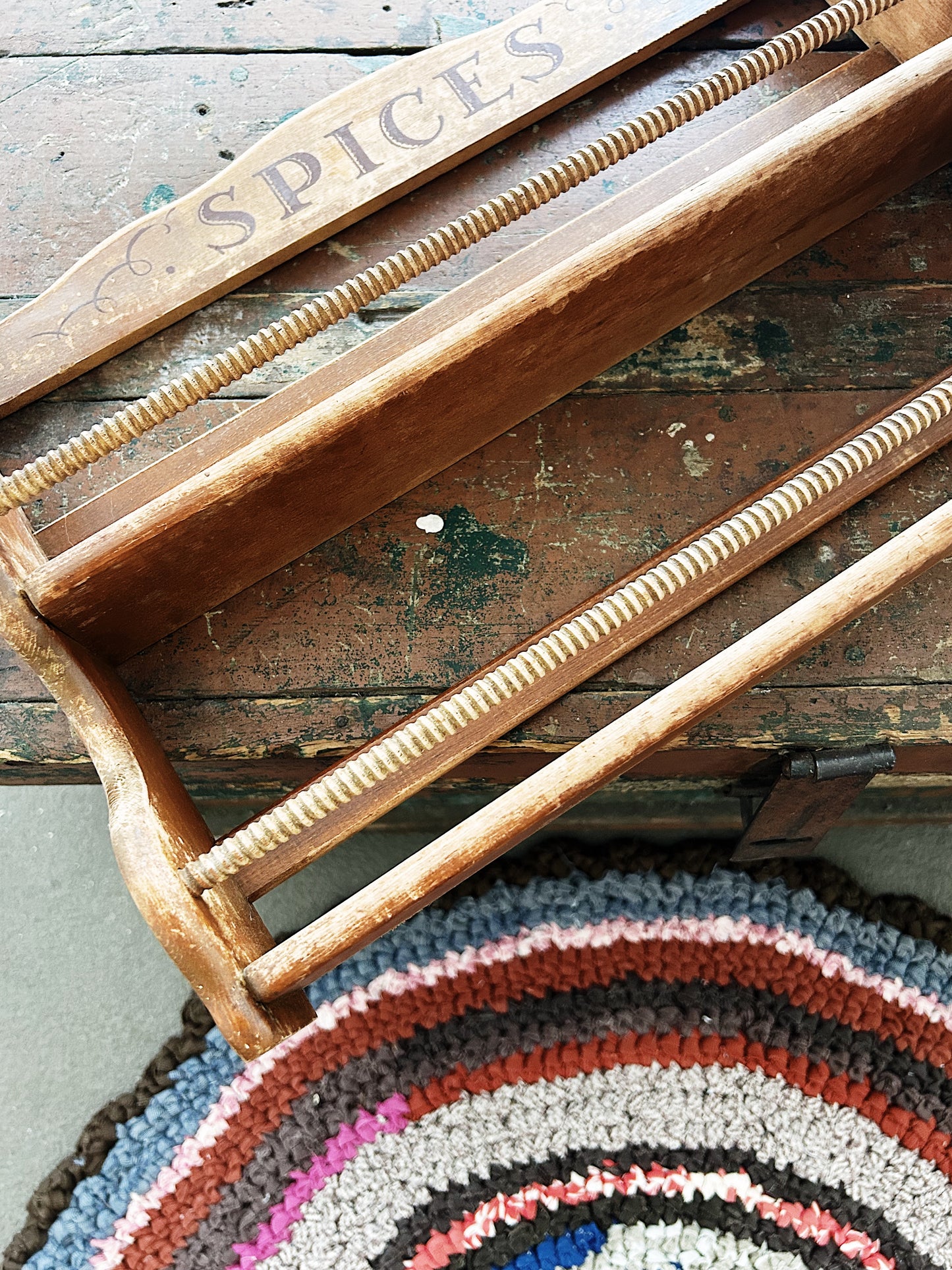Vintage Wood Spice Rack