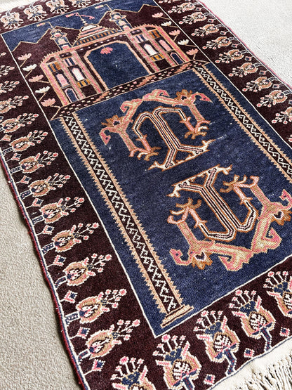 Vintage Wool Prayer Rug