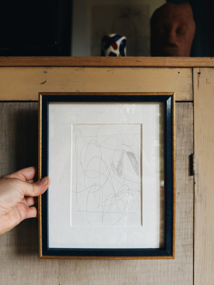 Original Vintage Abstract Pencil Sketch