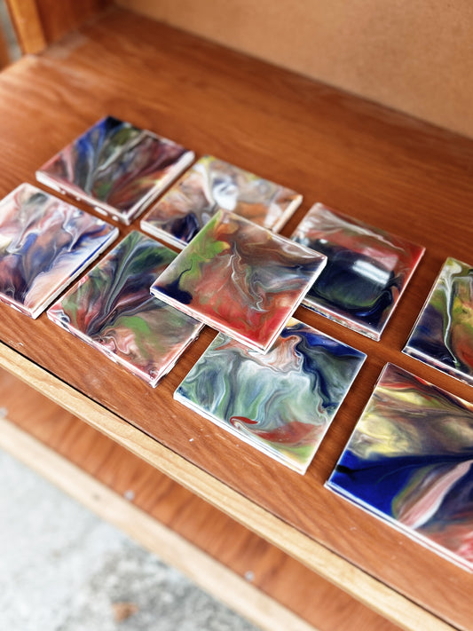 Set of 8 Vintage Handmade Pratt and Larson Tiles