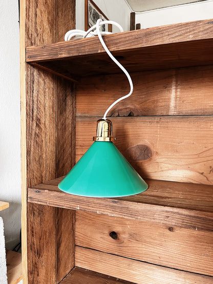 Vintage Green Glass Pendant Lamp