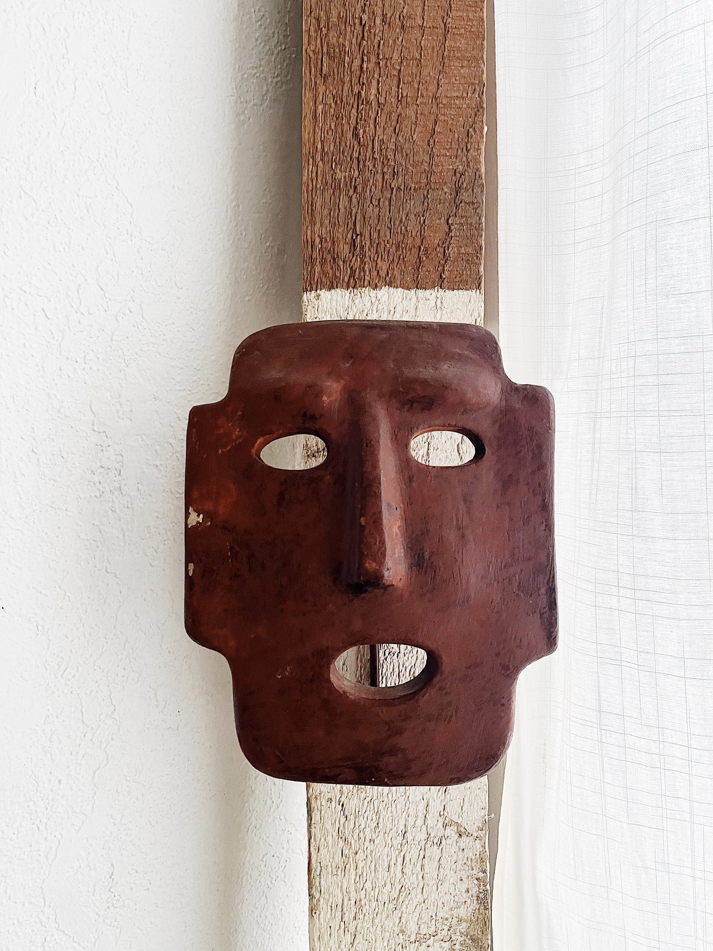 Mid Century Clay Mask Luminary