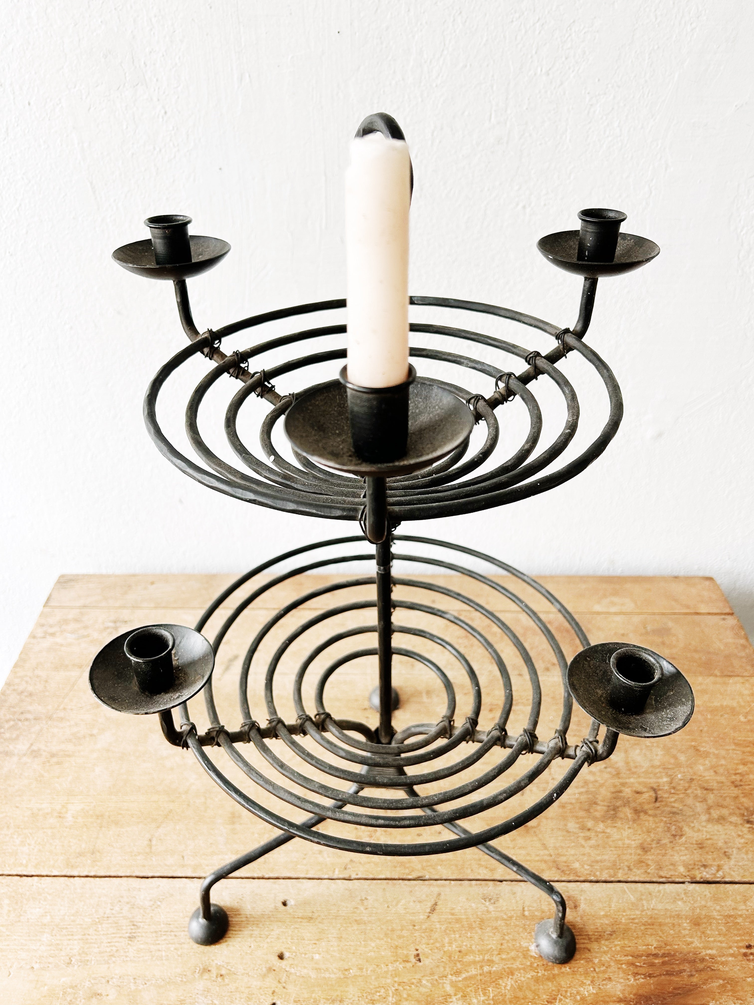 Large Vintage Iron Candelabra - Thumbnail 3